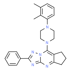 ChemSpider 2D Image | 8-[4-(2,3-Dimethylphenyl)-1-piperazinyl]-2-phenyl-6,7-dihydro-5H-cyclopenta[d][1,2,4]triazolo[1,5-a]pyrimidine | C26H28N6