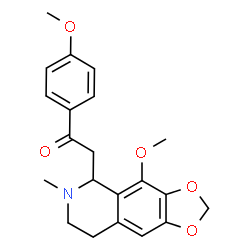 ChemSpider 2D Image | 2-(4-Methoxy-6-methyl-5,6,7,8-tetrahydro[1,3]dioxolo[4,5-g]isoquinolin-5-yl)-1-(4-methoxyphenyl)ethanone | C21H23NO5