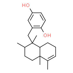 ChemSpider 2D Image | 2-[(1,2,4a,5-Tetramethyl-1,2,3,4,4a,7,8,8a-octahydro-1-naphthalenyl)methyl]-1,4-benzenediol | C21H30O2
