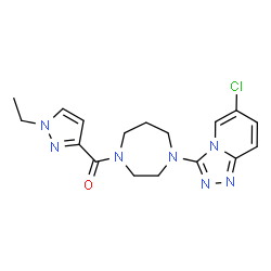 ChemSpider 2D Image | [4-(6-Chloro[1,2,4]triazolo[4,3-a]pyridin-3-yl)-1,4-diazepan-1-yl](1-ethyl-1H-pyrazol-3-yl)methanone | C17H20ClN7O