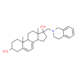 ChemSpider 2D Image | 17-(3,4-Dihydro-2(1H)-isoquinolinylmethyl)androsta-5,7-diene-3,17-diol | C29H39NO2