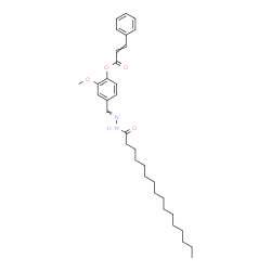 ChemSpider 2D Image | 2-Methoxy-4-[(palmitoylhydrazono)methyl]phenyl 3-phenylacrylate | C33H46N2O4