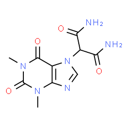 ChemSpider 2D Image | 2-(1,3-Dimethyl-2,6-dioxo-1,2,3,6-tetrahydro-7H-purin-7-yl)malonamide | C10H12N6O4
