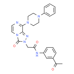ChemSpider 2D Image | N-(3-Acetylphenyl)-2-[3-oxo-8-(4-phenyl-1-piperazinyl)[1,2,4]triazolo[4,3-a]pyrazin-2(3H)-yl]acetamide | C25H25N7O3