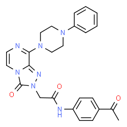 ChemSpider 2D Image | N-(4-Acetylphenyl)-2-[3-oxo-8-(4-phenyl-1-piperazinyl)[1,2,4]triazolo[4,3-a]pyrazin-2(3H)-yl]acetamide | C25H25N7O3