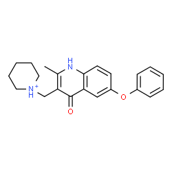 ChemSpider 2D Image | 1-[(2-Methyl-4-oxo-6-phenoxy-1,4-dihydro-3-quinolinyl)methyl]piperidinium | C22H25N2O2