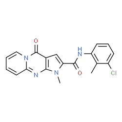 ChemSpider 2D Image | N-(3-Chloro-2-methylphenyl)-1-methyl-4-oxo-1,4-dihydropyrido[1,2-a]pyrrolo[2,3-d]pyrimidine-2-carboxamide | C19H15ClN4O2