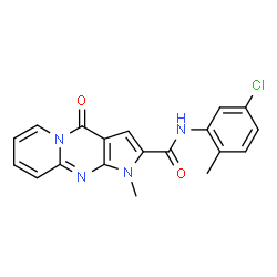 ChemSpider 2D Image | N-(5-Chloro-2-methylphenyl)-1-methyl-4-oxo-1,4-dihydropyrido[1,2-a]pyrrolo[2,3-d]pyrimidine-2-carboxamide | C19H15ClN4O2