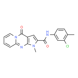 ChemSpider 2D Image | N-(3-Chloro-4-methylphenyl)-1-methyl-4-oxo-1,4-dihydropyrido[1,2-a]pyrrolo[2,3-d]pyrimidine-2-carboxamide | C19H15ClN4O2