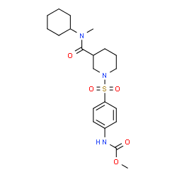 ChemSpider 2D Image | Methyl [4-({3-[cyclohexyl(methyl)carbamoyl]-1-piperidinyl}sulfonyl)phenyl]carbamate | C21H31N3O5S