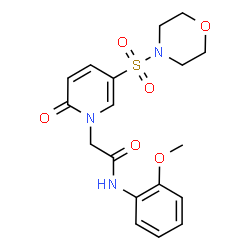 ChemSpider 2D Image | N-(2-Methoxyphenyl)-2-[5-(4-morpholinylsulfonyl)-2-oxo-1(2H)-pyridinyl]acetamide | C18H21N3O6S