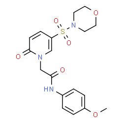 ChemSpider 2D Image | N-(4-Methoxyphenyl)-2-[5-(4-morpholinylsulfonyl)-2-oxo-1(2H)-pyridinyl]acetamide | C18H21N3O6S