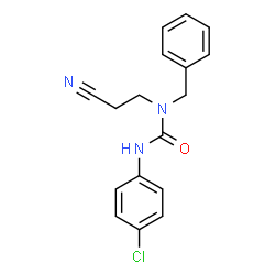 ChemSpider 2D Image | 1-Benzyl-3-(4-chlorophenyl)-1-(2-cyanoethyl)urea | C17H16ClN3O