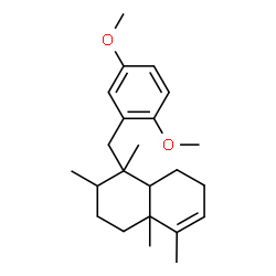 ChemSpider 2D Image | 4-(2,5-Dimethoxybenzyl)-3,4,8,8a-tetramethyl-1,2,3,4,4a,5,6,8a-octahydronaphthalene | C23H34O2