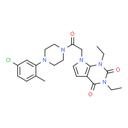 ChemSpider 2D Image | 7-{2-[4-(5-Chloro-2-methylphenyl)-1-piperazinyl]-2-oxoethyl}-1,3-diethyl-1H-pyrrolo[2,3-d]pyrimidine-2,4(3H,7H)-dione | C23H28ClN5O3