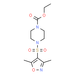ChemSpider 2D Image | Ethyl 4-[(3,5-dimethyl-1,2-oxazol-4-yl)sulfonyl]-1-piperazinecarboxylate | C12H19N3O5S