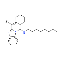 ChemSpider 2D Image | 11-(Octylamino)-7,8,9,10-tetrahydrobenzimidazo[1,2-b]isoquinoline-6-carbonitrile | C24H30N4