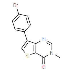 ChemSpider 2D Image | 7-(4-Bromophenyl)-3-methylthieno[3,2-d]pyrimidin-4(3H)-one | C13H9BrN2OS