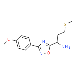 ChemSpider 2D Image | 1-[3-(4-Methoxyphenyl)-1,2,4-oxadiazol-5-yl]-3-(methylsulfanyl)-1-propanamine | C13H17N3O2S