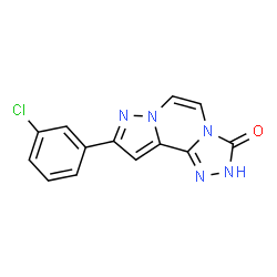 ChemSpider 2D Image | 9-(3-Chlorophenyl)pyrazolo[1,5-a][1,2,4]triazolo[3,4-c]pyrazin-3(2H)-one | C13H8ClN5O