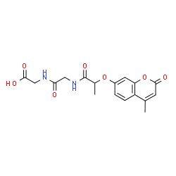 ChemSpider 2D Image | N-{2-[(4-Methyl-2-oxo-2H-chromen-7-yl)oxy]propanoyl}glycylglycine | C17H18N2O7