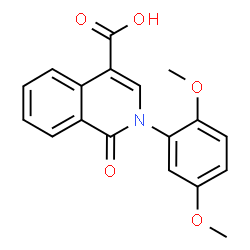 ChemSpider 2D Image | 2-(2,5-Dimethoxyphenyl)-1-oxo-1,2-dihydro-4-isoquinolinecarboxylic acid | C18H15NO5