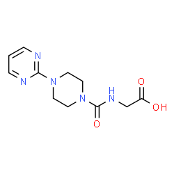 ChemSpider 2D Image | N-{[4-(2-Pyrimidinyl)-1-piperazinyl]carbonyl}glycine | C11H15N5O3