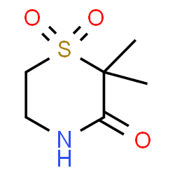 ChemSpider 2D Image | 2,2-Dimethyl-3-thiomorpholinone 1,1-dioxide | C6H11NO3S