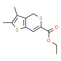 ChemSpider 2D Image | Ethyl 2,3-dimethyl-4H-thieno[3,2-c]thiopyran-6-carboxylate | C12H14O2S2