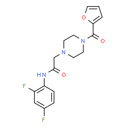 ChemSpider 2D Image | N-(2,4-Difluorophenyl)-2-[4-(2-furoyl)-1-piperazinyl]acetamide | C17H17F2N3O3