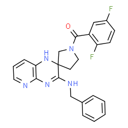 ChemSpider 2D Image | [3-(Benzylamino)-1H,1'H-spiro[pyrido[2,3-b]pyrazine-2,3'-pyrrolidin]-1'-yl](2,5-difluorophenyl)methanone | C24H21F2N5O