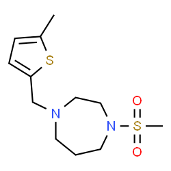 ChemSpider 2D Image | 1-(Methylsulfonyl)-4-[(5-methyl-2-thienyl)methyl]-1,4-diazepane | C12H20N2O2S2