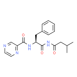ChemSpider 2D Image | N-(3-Methylbutanoyl)-Nalpha-(2-pyrazinylcarbonyl)-L-phenylalaninamide | C19H22N4O3