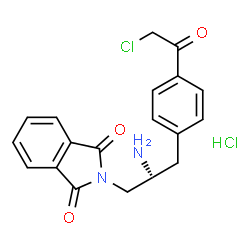 ChemSpider 2D Image | 2-{(2S)-2-Amino-3-[4-(chloroacetyl)phenyl]propyl}-1H-isoindole-1,3(2H)-dione hydrochloride (1:1) | C19H18Cl2N2O3