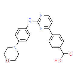 ChemSpider 2D Image | 4-(2-((4-Morpholinophenyl)amino)pyrimidin-4-yl)benzoic acid | C21H20N4O3