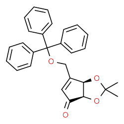 ChemSpider 2D Image | (3aR,6aR)-2,2-Dimethyl-6-[(trityloxy)methyl]-3a,6a-dihydro-4H-cyclopenta[d][1,3]dioxol-4-one | C28H26O4