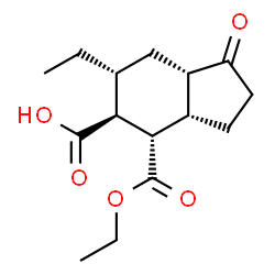 ChemSpider 2D Image | (3aS,4S,5S,6R,7aS)-4-(Ethoxycarbonyl)-6-ethyl-1-oxooctahydro-1H-indene-5-carboxylic acid | C15H22O5