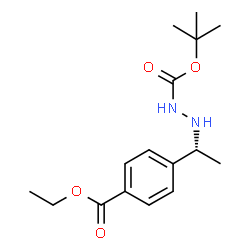 ChemSpider 2D Image | (R)-tert-butyl 2-(1-(4-(ethoxycarbonyl)phenyl)ethyl)hydrazinecarboxylate | C16H24N2O4