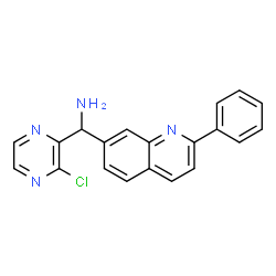 ChemSpider 2D Image | (3-chloropyrazin-2-yl)(2-phenylquinolin-7-yl)methanamine | C20H15ClN4