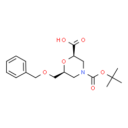 ChemSpider 2D Image | (2R,6S)-6-(benzyloxymethyl)-4-(tert-butoxycarbonyl)morpholine-2-carboxylic acid | C18H25NO6