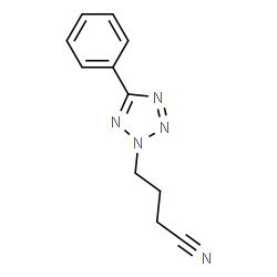 ChemSpider 2D Image | 4-(5-Phenyl-2H-tetrazol-2-yl)butanenitrile | C11H11N5