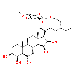 ChemSpider 2D Image | (3beta,4beta,5alpha,6alpha,15beta,16beta,24R)-3,4,6,15,16-Pentahydroxystigmastan-29-yl 4-O-methyl-beta-D-xylopyranoside | C35H62O10
