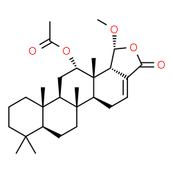 ChemSpider 2D Image | (1R,5aS,5bR,7aS,11aS,11bR,13S,13aS,13bS)-1-Methoxy-5b,8,8,11a,13a-pentamethyl-3-oxo-1,3,5,5a,5b,6,7,7a,8,9,10,11,11a,11b,12,13,13a,13b-octadecahydrochryseno[1,2-c]furan-13-yl acetate | C28H42O5