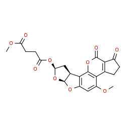 ChemSpider 2D Image | (6aS,8S,9aS)-4-Methoxy-1,11-dioxo-1,2,3,6a,8,9,9a,11-octahydrocyclopenta[c]furo[3',2':4,5]furo[2,3-h]chromen-8-yl methyl succinate | C22H20O10