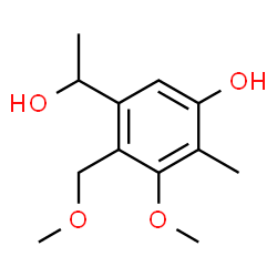 ChemSpider 2D Image | 5-(1-Hydroxyethyl)-3-methoxy-4-(methoxymethyl)-2-methylphenol | C12H18O4