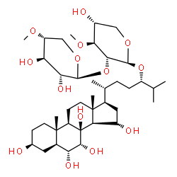 ChemSpider 2D Image | (3beta,5alpha,6alpha,7alpha,15alpha,24S)-3,6,7,8,15-Pentahydroxycholestan-24-yl 3-O-methyl-2-O-(4-O-methyl-beta-D-xylopyranosyl)-beta-D-xylopyranoside | C39H68O14