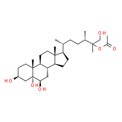 ChemSpider 2D Image | (3beta,5alpha,6beta)-3,5,6,26-Tetrahydroxyergostan-25-yl acetate | C30H52O6