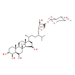 ChemSpider 2D Image | (3beta,4beta,5alpha,6alpha,15beta,24S)-3,4,6,8,15-Pentahydroxycholestan-24-yl 5-O-(2,4-di-O-methylpentopyranosyl)-alpha-D-arabinofuranoside | C39H68O14