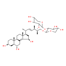 ChemSpider 2D Image | (3beta,5alpha,6alpha,15beta,22E,24R,25S)-3,6,15-Trihydroxyergosta-8(14),22-dien-26-yl 2-O-(2-O-methylpentopyranosyl)pentopyranoside | C39H64O12