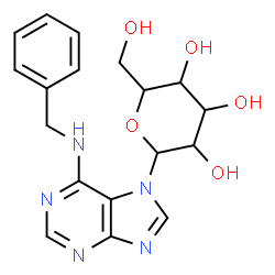 ChemSpider 2D Image | N-Benzyl-7-hexopyranosyl-7H-purin-6-amine | C18H21N5O5